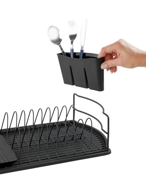 Geschirrabtropfer Basic Metall / Polypropylen - Schwarz