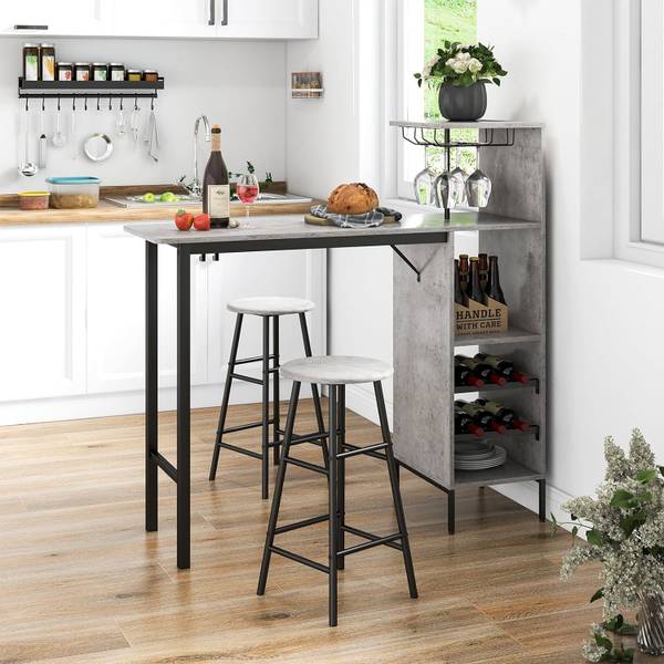 Bartisch Set JV10669(3-teilig) Grau