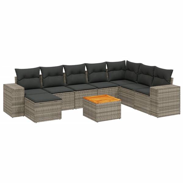 Loungeset 3035871 (9-delig) grijs