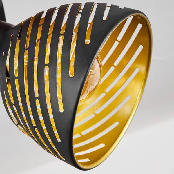 Deckenleuchte Gravellona Schwarz - Gold - Aluminium - 8 x 24 x 30 cm