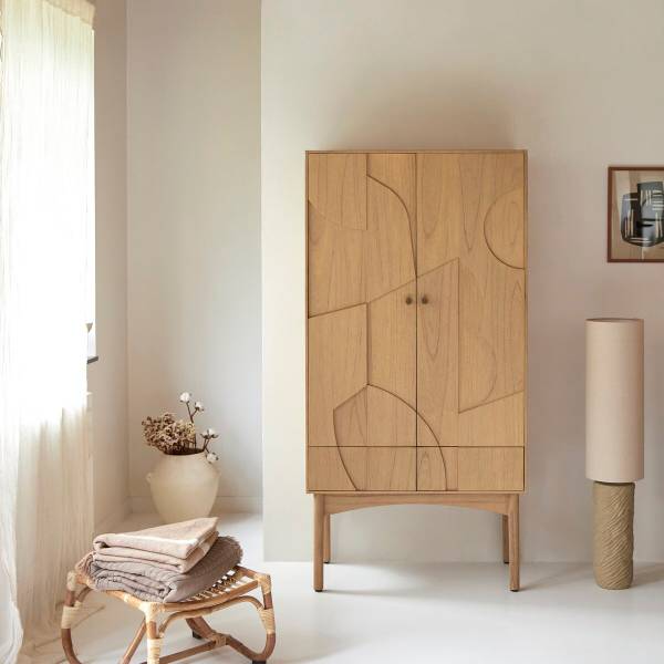 Schrank Otho Beige - Mindi - 90 x 180 x 45 cm