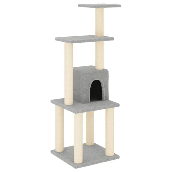 Arbre à chat 3010673 Gris - Bois manufacturé - Textile - 35 x 35 x 105 cm