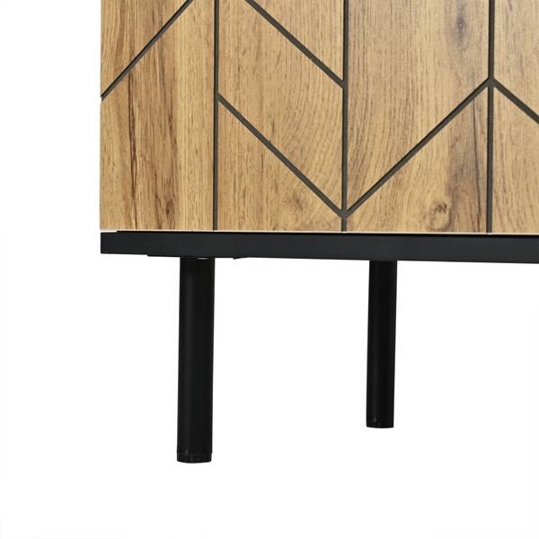 Sideboard Aphrodite Ⅸ Schwarz - Braun - Holzwerkstoff - 35 x 70 x 120 cm