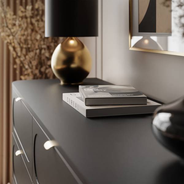 Dressoir SHADOW 6S zwart - plaatmateriaal op houtbasis - 138 x 80 x 40 cm