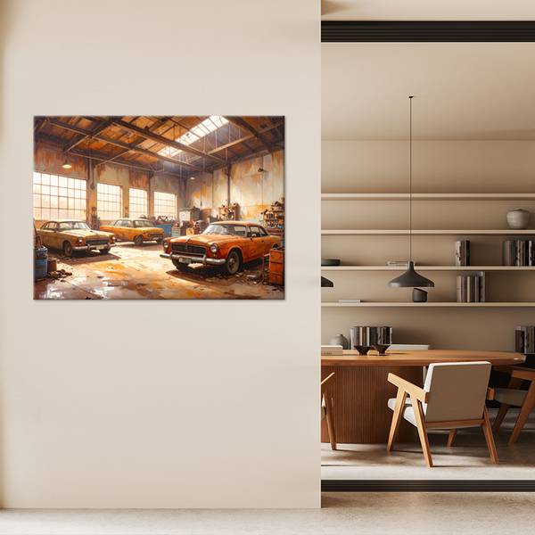 Wandbild Alte Autos 120 x 80 cm