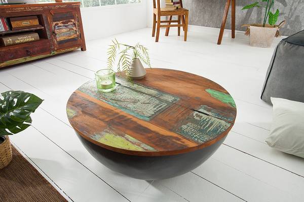 Couchtisch JAKARTA Braun - Grau - Mango - 70 x 33 x 70 cm