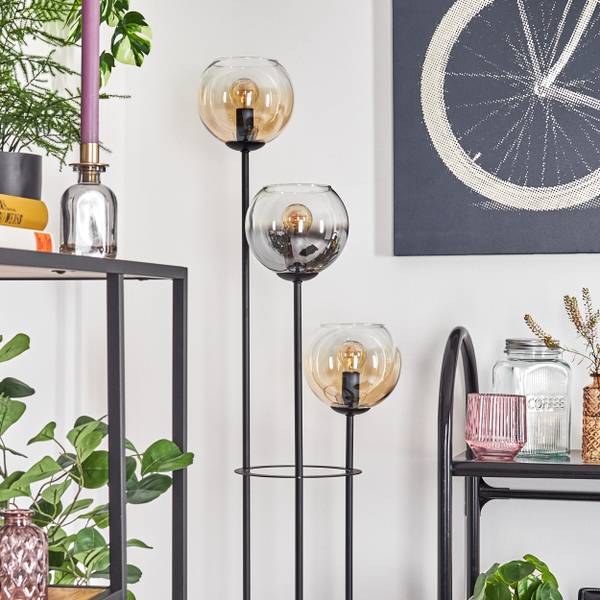 Stehlampe Cesaro Braun - Grau - Metall - 28 x 150 x 86 cm