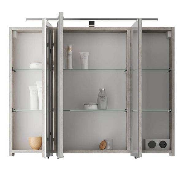Badmöbel-Set VILLATORO-66-33 2er-Set Grau - Holzwerkstoff - 90 x 200 x 45 cm