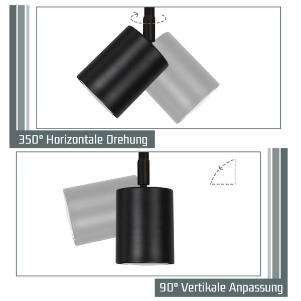 Plafonnier Jackson Noir - Métal - 19 x 29 x 19 cm