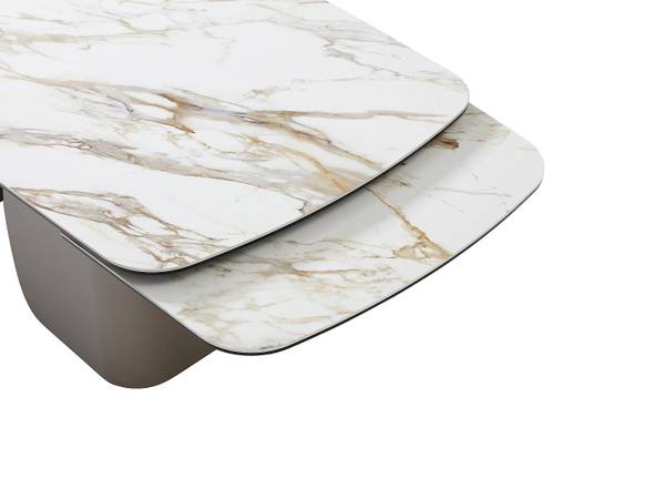 Esstisch CAMUVO Weiß - Keramik - Glas - 220 x 75 x 90 cm