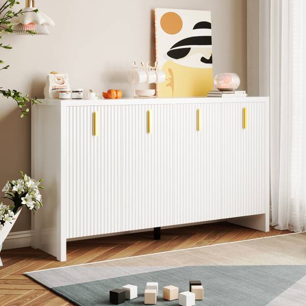 Buffet O3187 Weiß - Holzwerkstoff - 140 x 80 x 38 cm