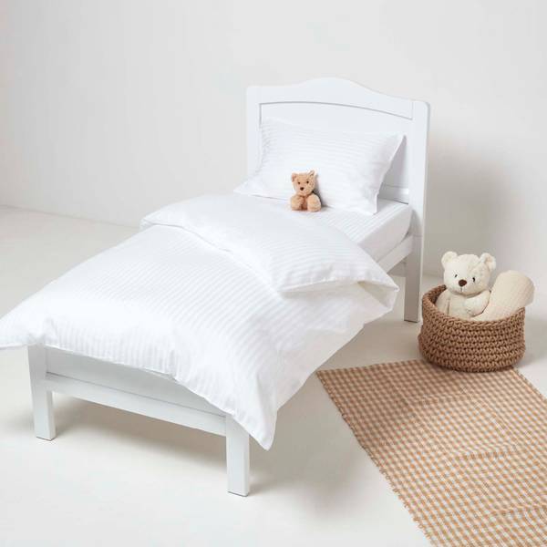 Spannbettlaken Kinderbett Damast 2er-Set Weiß - 60 x 120 cm