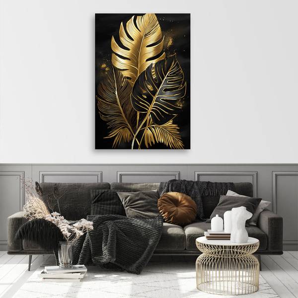 Wandbild palmenblätter monstera 40 x 60 cm