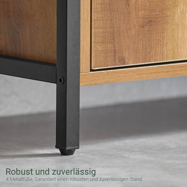 Wäscheschrank BZR65-PF Schwarz - Braun - Holzwerkstoff - Metall - 60 x 90 x 30 cm