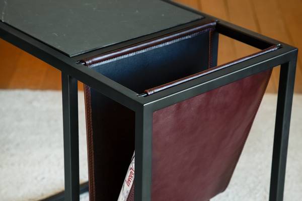 Magazintisch Noora Schwarz - Stein - 35 x 57 x 60 cm