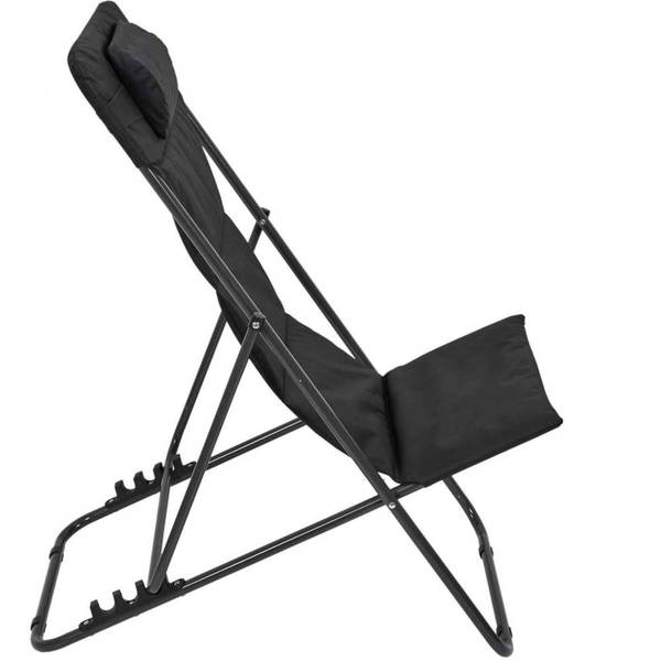 Transat en métal pliant Corfou Noir Noir - Métal - 82 x 93 x 56 cm
