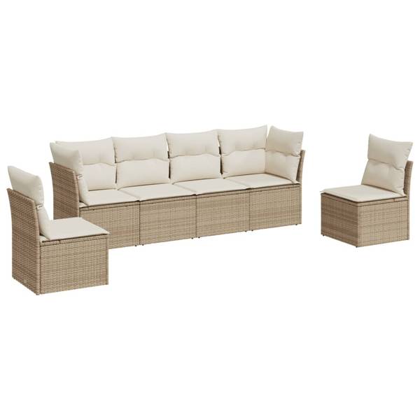 Garten-Lounge-Set 3034223-2 (6-teilig) Beige - Creme - Weiß