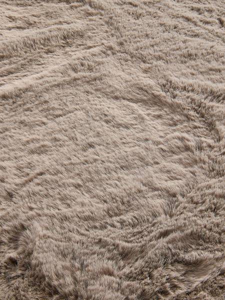 Tapis Fausse fourrure Dave Taupe - Diamètre : 120 cm