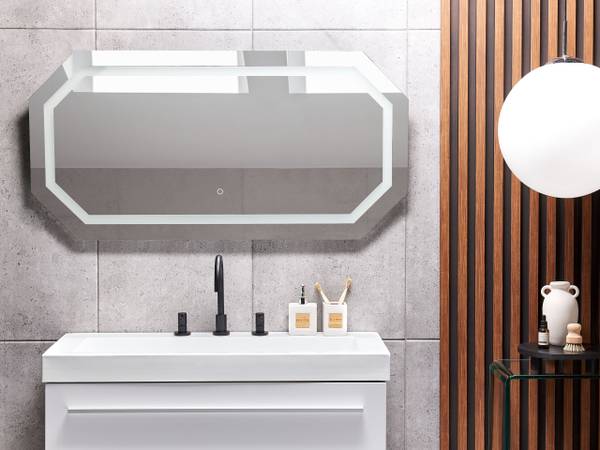 Badezimmerspiegel LOCMARIAQUER Silber - Kunststoff - 120 x 60 x 4 cm