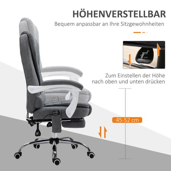 Bürostuhl 921-364V91GY Grau - Polyester - 70 x 119 x 65 cm