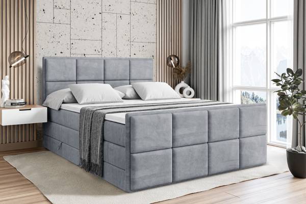 Boxspringbett NOVA-Z KING Grau - Breite: 120 cm
