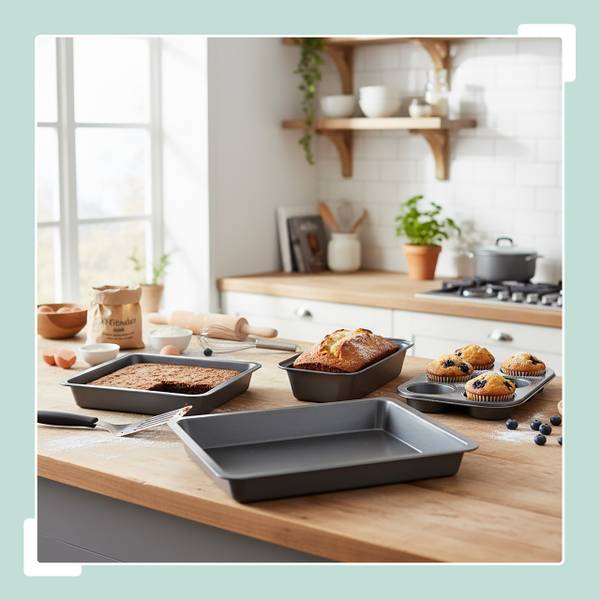 4-teiliges Backformen Set Grau - Stahl - 42 x 6 x 29 cm