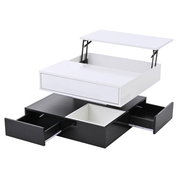 Couchtisch Hermes Ⅵ Schwarz - Weiß - Holzwerkstoff - 90 x 55 x 90 cm