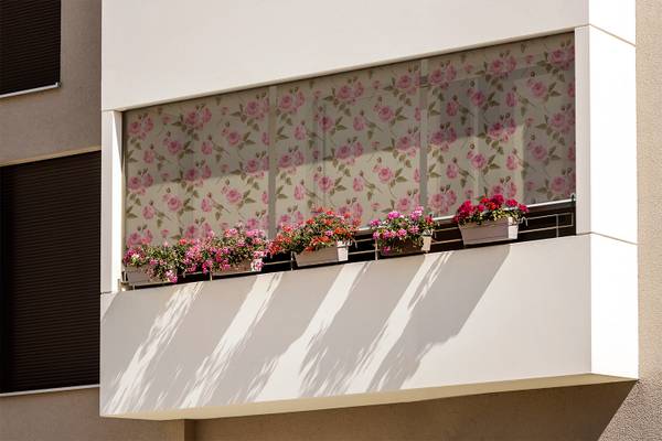 Außenrollo Flos Rosa Beige - Textil - 40 x 180 x 1 cm