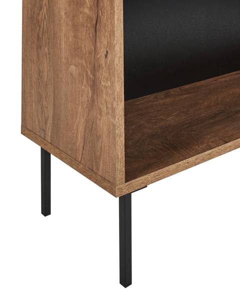 Bibliothèque NANTON Noir - Marron - Bois manufacturé - 105 x 140 x 30 cm