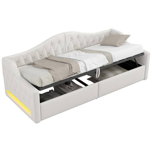 Schlafsofa Frieda mit Bettfunktion Beige - 98 x 214 cm