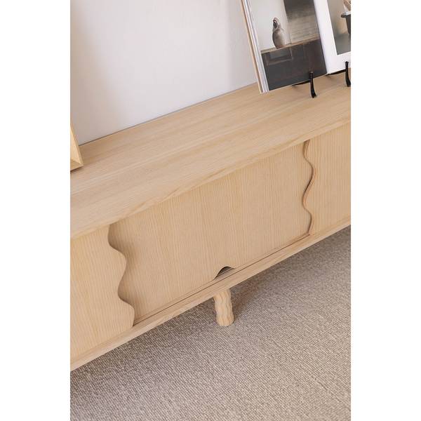 TV-Lowboard Malaret Unlackiert Braun - Kiefer - 180 x 50 x 35 cm