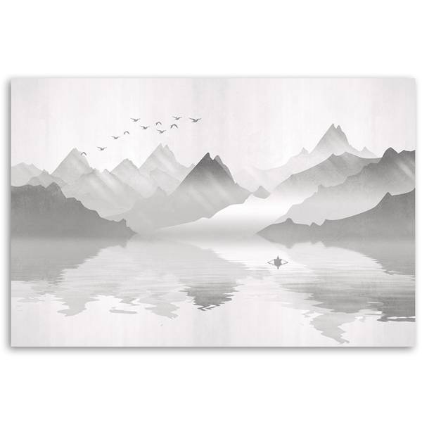 Wandbild berge am see abstraktion 60 x 40 cm