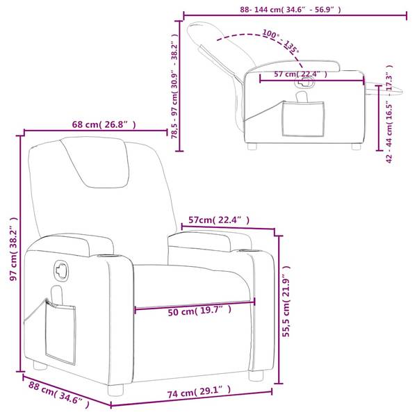 Massagesessel 3032456 Grau - Polyester - 74 x 97 x 88 cm
