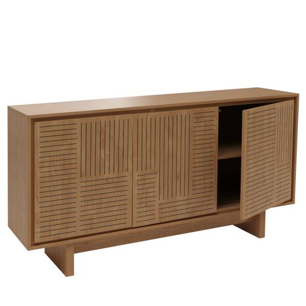 Sideboard O35 Beige - Holzwerkstoff - Holz teilmassiv - 160 x 86 x 40 cm