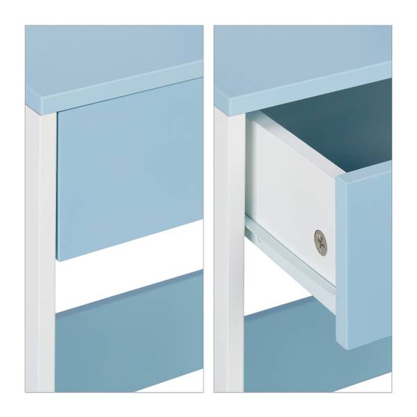 Kinder Schreibtisch und Stuhl Seefahrt Blau - Weiß - Holzwerkstoff - 80 x 80 x 40 cm