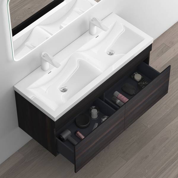 Badmöbel-Set Botanica (2er-Set) Braun - Holzwerkstoff - 144 x 55 x 48 cm