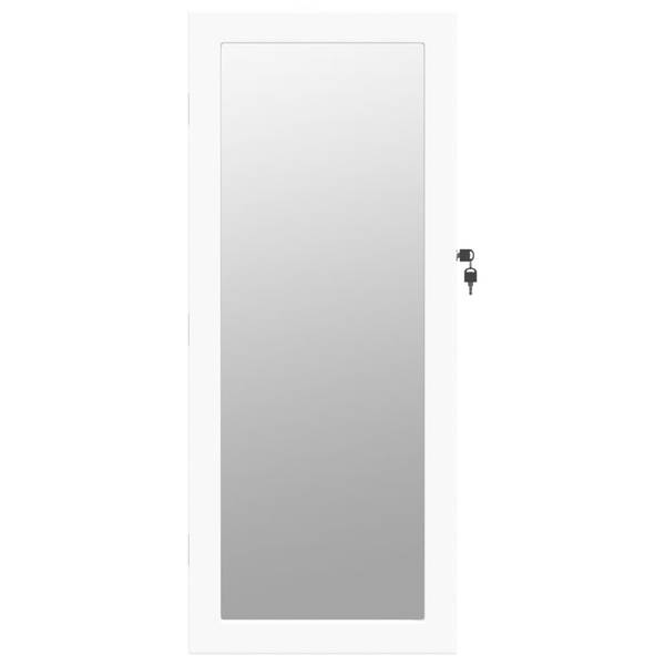 Armoire à bijoux miroir 3028735 Blanc - Polyester - 37 x 90 x 10 cm
