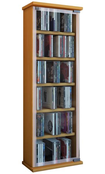 CD / DVD Media Regal Classic Braun - Holzwerkstoff - Glas - 31 x 92 x 18 cm