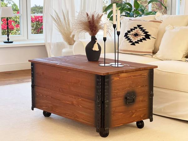Couchtisch Truhentisch XL mit Rollen kaufen