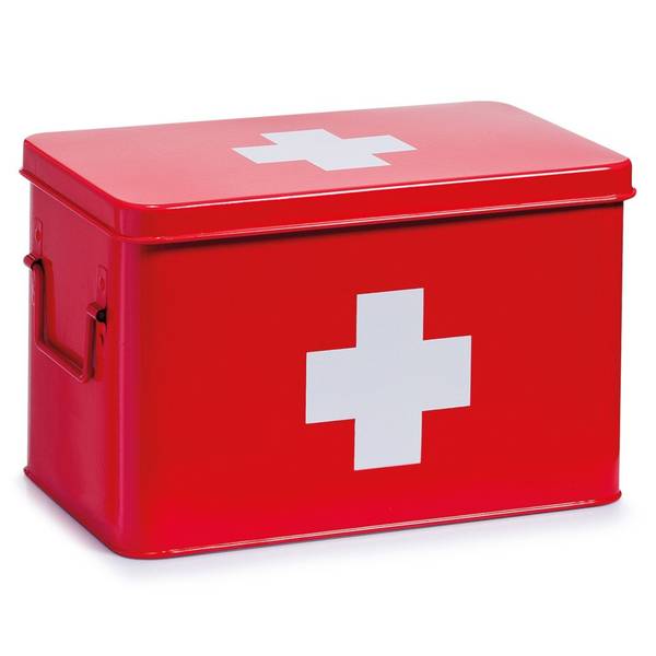 Medizinbox, Metall, rot, 32x19,5x20cm Rot - Metall - 20 x 20 x 32 cm