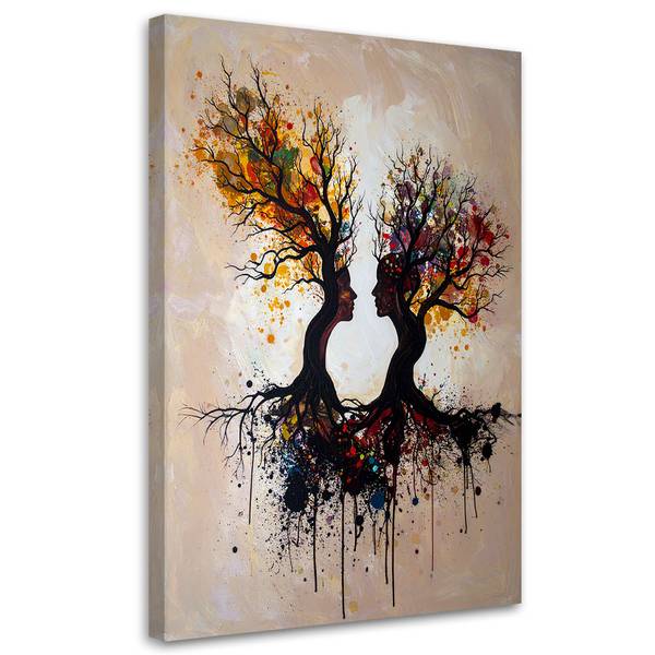 Wandbild Bäume Beige - Polyester - 40 x 60 x 3 cm