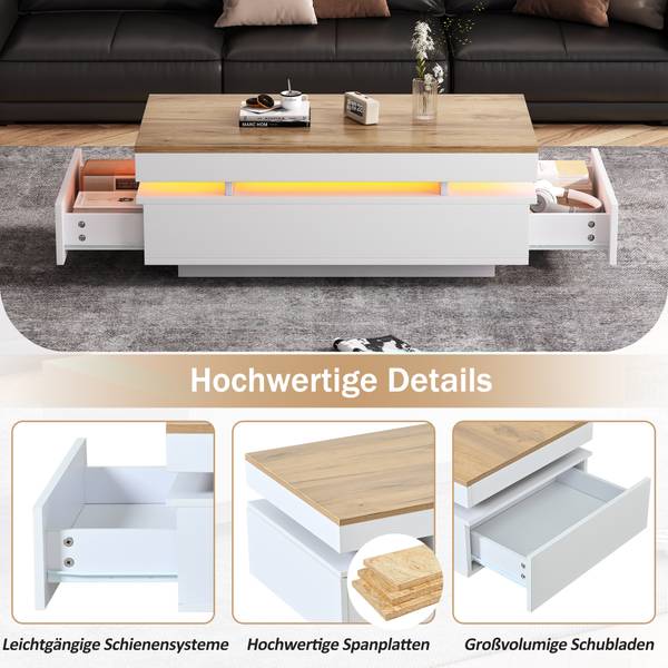 Couchtisch Daphnis Ⅰ Holz - Weiß