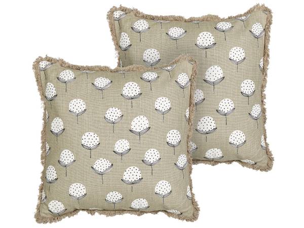 Dekokissen PSILOTALES 2-tlg Beige - Weiß - Naturfaser - 45 x 15 x 45 cm