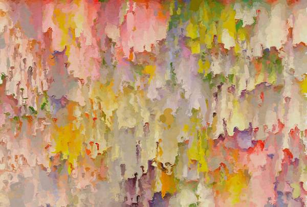 Fototapete Opulea Walls by Patel Beige - Grün - Pink - Gelb - Fleece - 400 x 270 x 1 cm