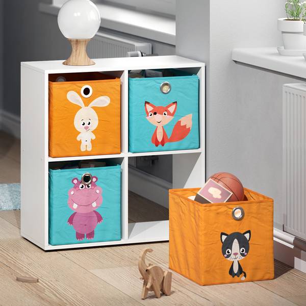 Boîte pliante  29968 Bleu - Orange - Matière plastique - 30 x 30 x 30 cm