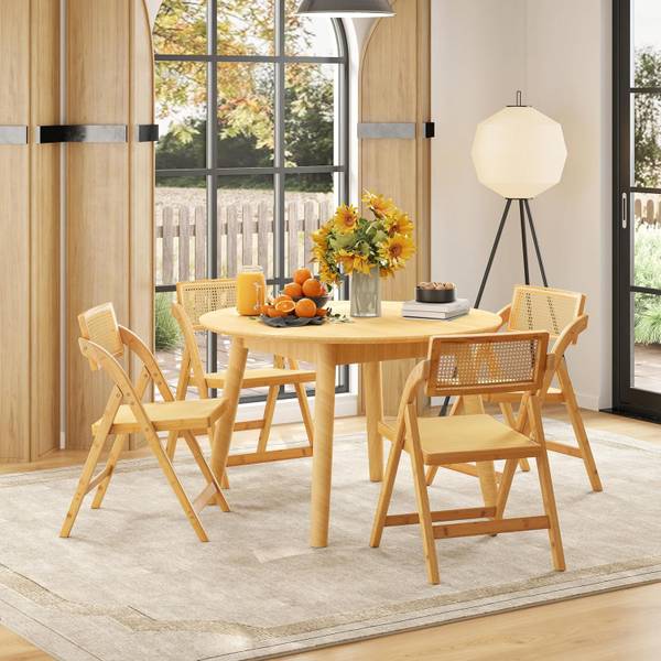 Klappstühle VH33993ZM-4DE(2er Set) Braun - Bambus - 49 x 80 x 56 cm