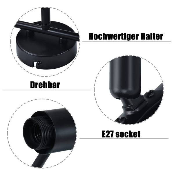 Plafonnier Käfig 3 ampoules Noir - Métal - 16 x 21 x 48 cm