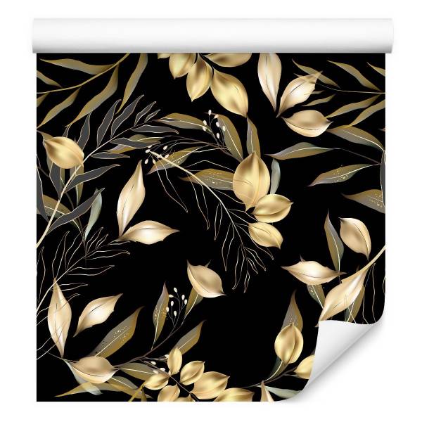 Papier Peint feuilles tropicales nature Beige - Noir - Marron - Gris - Blanc - Papier - 53 x 1000 x 1000 cm