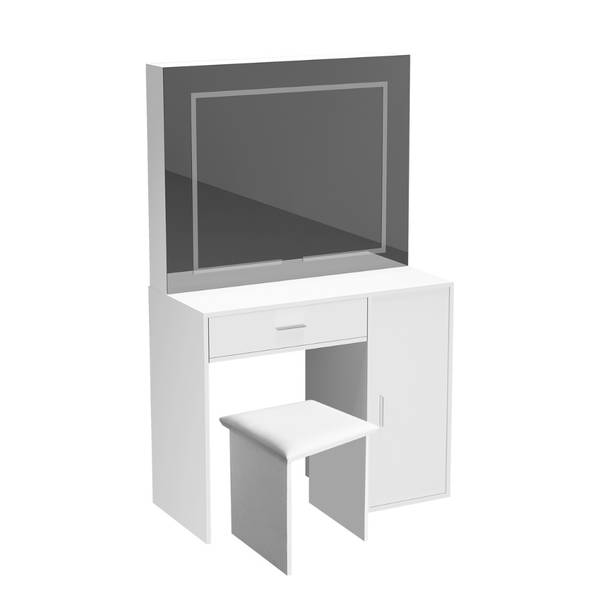 Schminktisch IMANI Weiß - Holzwerkstoff - 90 x 147 x 42 cm