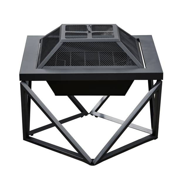 Garten Holzbefeuerte Feuerstelle Schwarz - Aluminium - 60 x 52 x 60 cm